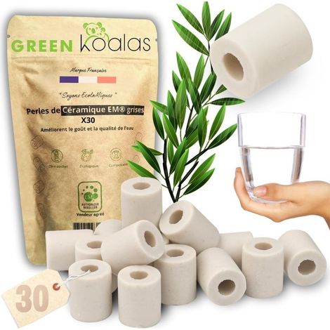 Perles Céramique EM Grises - Lot De 30 - Purificateur Eau Naturel - Anti Calcaire Et Chlore - Pour Carafe Et Machine À Café