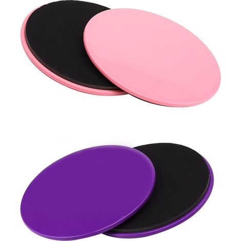 Disque Coulissant Fitness - Lot de 4 - Double Face - Diamètre 17,5 cm - Pour Yoga Et Musculation