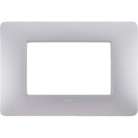 Placchetta Placca Silver 3 Posti Copripresa Interruttore Luci C8803 SLV (1/4)