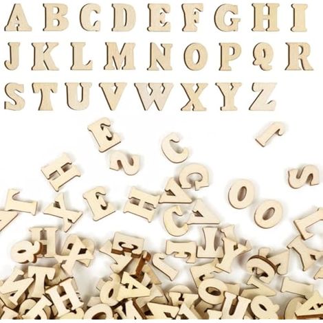 208 pièces de lettres en bois petites, 15 mm - Lettres en bois décoratives pour le bricolage - Lettres en bois majuscules A-Z pour l'artisanat DIY et l'éducation des enfants (1/4)