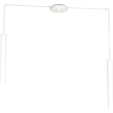 Sospensione Moderna Round Tube Metallo Bianco 2 Luci Gu10 (1/4)