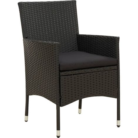 Maison Exclusive - Gartenstühle mit Sitzpolster 2 Stk. Poly Ratta