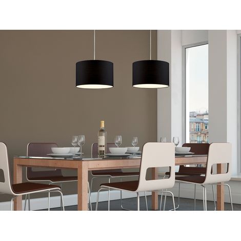 LED Pendelleuchte mit Stoffschirm Schwarz, Ø 40cm (1/5)