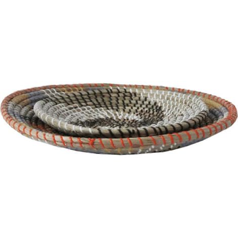 2er-Set Boho-Wandkörbe aus handgefertigtem Seegras, hängende Dekoschale, Obstteller, Dessertteller für Wohnzimmer, Schlafzimmer und Küche