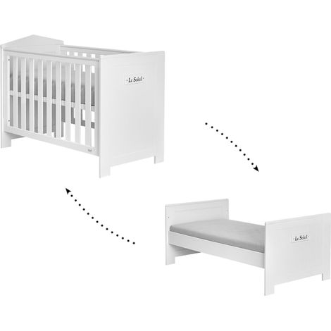 Lit bébé évolutif Pinio Marsylia MDF Blanc