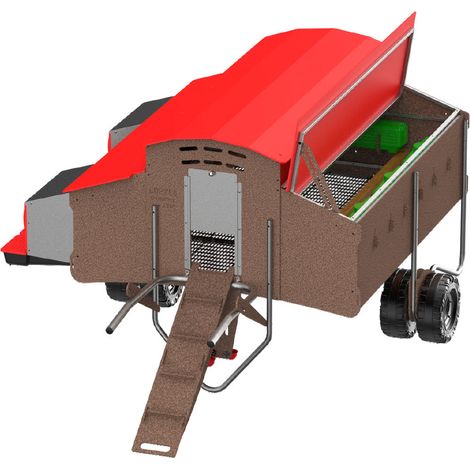Poulailler mobile en plastique recyclé pour 30 poules – Résistant aux conditions extrêmes – 4 pondoirs et 5 réservoirs d'eau – Nettoyage facile – Copele (1/4)