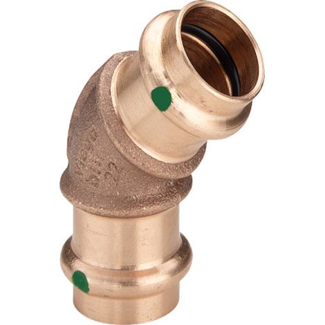 Viega Bogen 45 Grad mit SC Sanpress 2226 in 42mm Rotguss, 128531 (1/3)