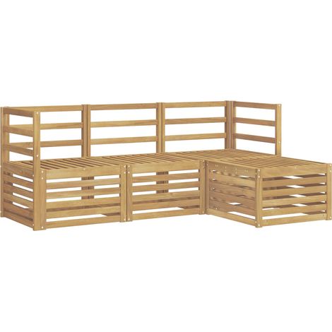 Outdoor-Sofagarnitur 4 stk. 4-Sitzer Weiß Massivholz Akazie vidaXL (1/5)