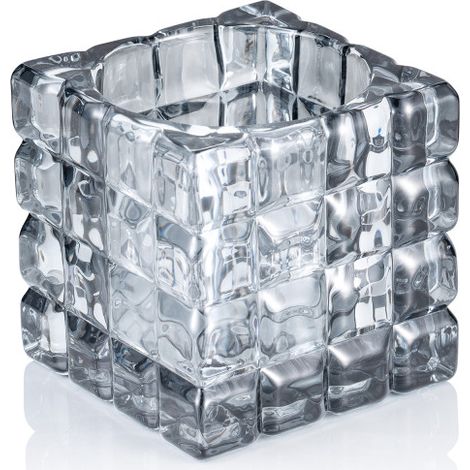 Bougeoir Cube Smoke Grey 9 x 9 x 9 cm verre YUYU - Was Germany (1/2)