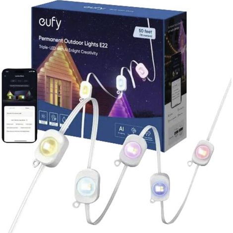 Eufy Permanent Outdoor Light, 15m Cadena de luces decorativa