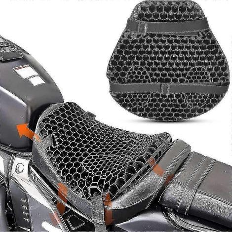 Coussin de selle moto en gel. design en maille alvéolée 3D. respirant et imperméable pour un confort de conduite optimal. (1/5)