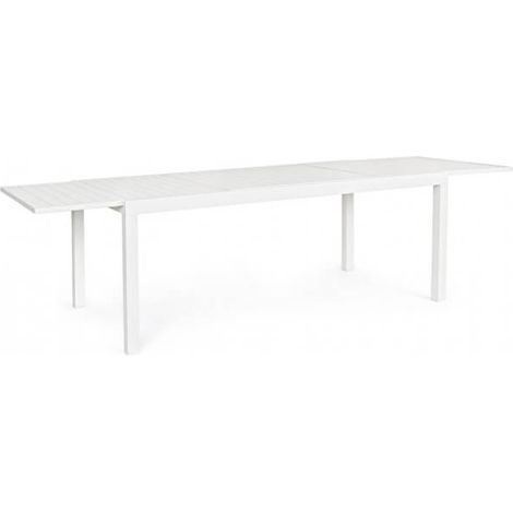 Table extensible Hilde 200/300x100 cm en aluminium blanc (1/3)