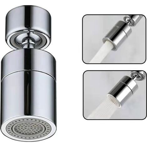 Linghhang – Silberner Wasserhahn-Luftsprudler – 360° drehbar – 2 Belüftungsmodi – 30 % bis 70 % Wasserersparnis – Kompatibel mit M22/M24 (1/5)