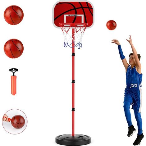 De basket-ball pour enfants , support de basket-ball 150 cm, panier de basket-ball réglable en hauteur, but, mini démarreur professionnel pour une utilisation en intérieur et en extérieur-Fei Yu (1/4)