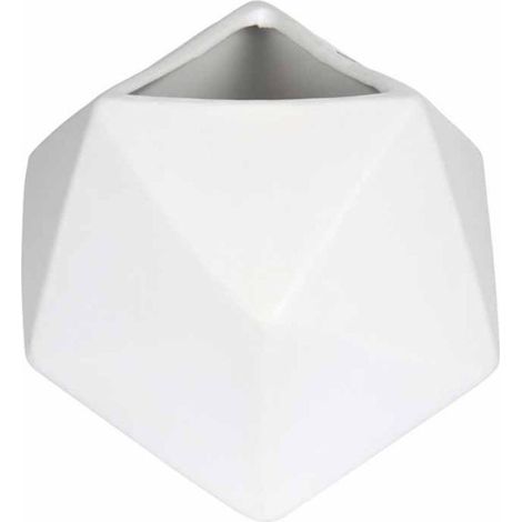 Vase Déco en Céramique "Geometrik" 15cm Blanc