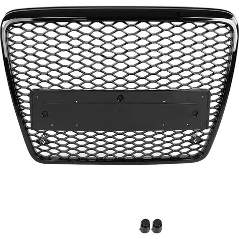 RS6-Frontgrill, sechseckiges Wabengitter, glänzend schwarz, für A6/S6 C6 2005-2011 (1/5)