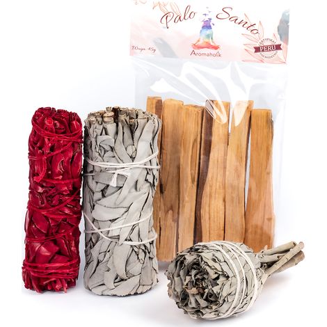 Räucherstäbchen aus weißem Salbei und Palo Santo – Aromatherapie-Set mit Zertifikat