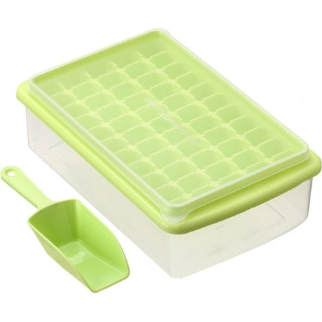Bac à glaçons avec couvercle et bac - Grand bac à glaçons en silicone pour congélateur