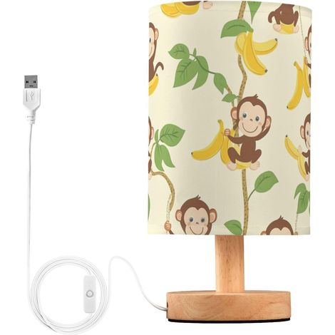 Kcldeci Lampe de chevet en forme singes dessin animé pour chambre (1/5)