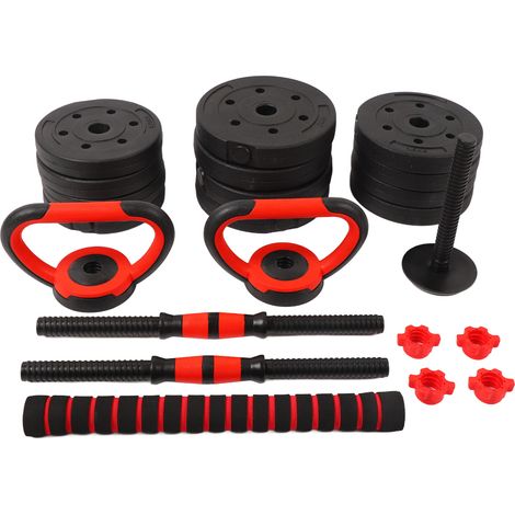 Haltères réglables PVC 20kg 44lb lot détachable pour musculation corps complet (1/5)