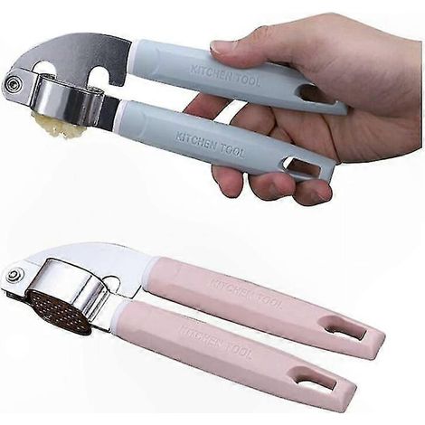 Knoblauchpresse aus Edelstahl, 2er-Set mit Mahlwerk und Gemüseschneider für die Küche, ein praktisches Werkzeug zum schnellen Zerkleinern von Knoblauch und Ingwer (1/5)