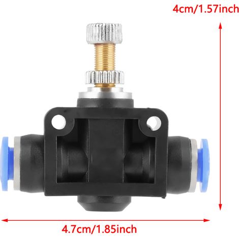 Lot de 5 régulateurs de vitesse à insertion, raccord 6 mm pour la régulation du débit d'air pneumatique (1/5)