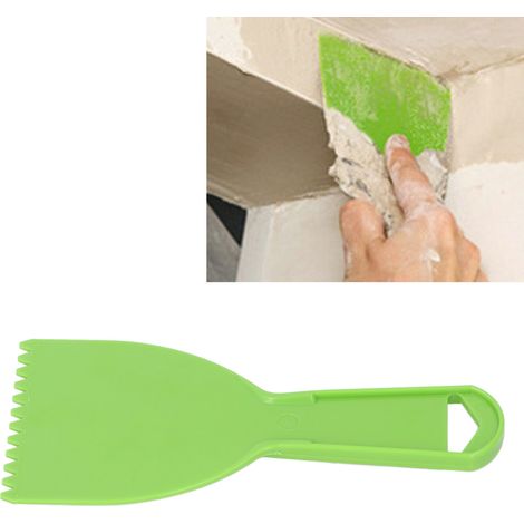 Couteau à mastic cranté vert 5 pièces 0115, applicateur de couteau à mastic flexible en plastique de 3,5 pouces pour l'application de peinture murale sèche (1/5)