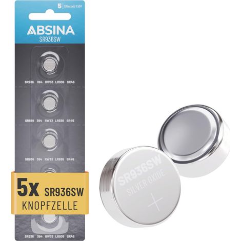 Lot de 5 Piles Bouton SR936SW 1,55 V oxyde d’Argent 394 (1/5)