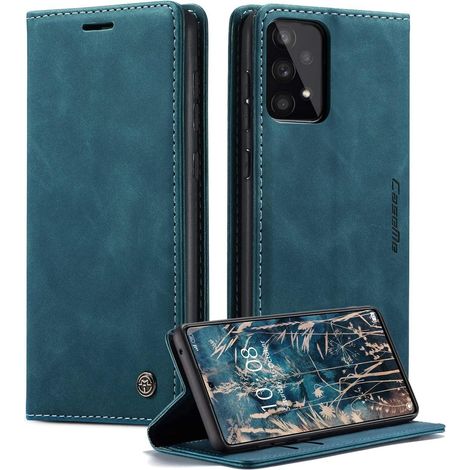 CaseMe Samsung Galaxy A53 5G Handyhülle Leder Flip Schutzhülle Blaugrün (1/5)