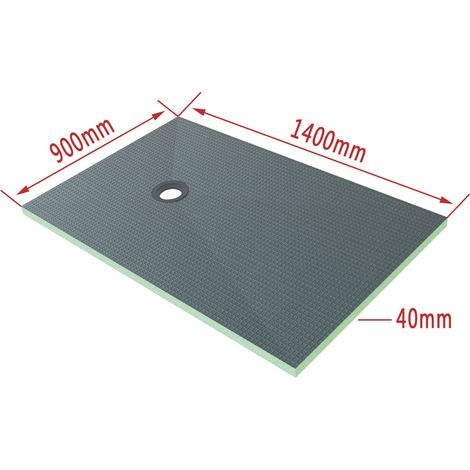 AICA Plato de ducha de XPS con accesorios de desagüe, Tablero de aislamiento impermeable, Panel de construccion, 1400x900x40mm