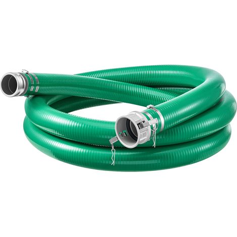 Mophorn Tuyau d'aspiration 76,2 mm 6,1 m en PVC vert pour pompes de piscine, filtres à sable, submersibles et eaux usées, pression maximale de 4,1 bar, équipé de raccords à came mâle et femelle (1/5)