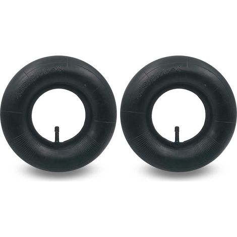 Chambres à air 4.10/3.50-4 pour diable et chariot – Caoutchouc durable – Valve droite – Lot de 2 pièces pour tondeuse à gazon - TR-13 (1/5)