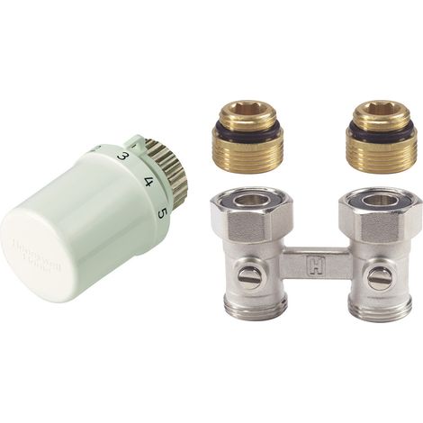 Kit per radiatori con alimentazione dal basso: testa Thera-6 T3019 + valvola Verafix (1/4)