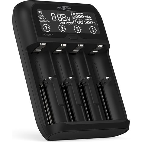 ANSMANN Lithium 4 Chargeur universel de piles NiMH, Li-Ion et LiFePO4 (1 pce) (1/5)
