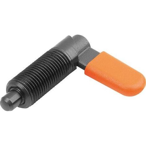 KIPP Sperrriegel M10x1 Ø6mm brüniert mit Gewindehülse Kunststoffkappe (1/3)