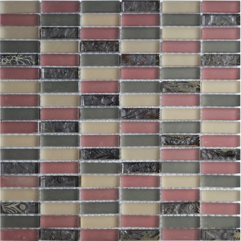 MOSAIQUE CONTEMPORAINS BARRETTE MAUVE 1 PLAQUE 30,5 x 30,5 CM CASA LINEA