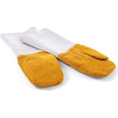 HENDI Leder-Grillhandschuhe hitzebeständig – 2 Stück, 2 Stk., (L)460mm (1/5)