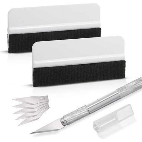 MIMOSON-Kit de Raclettes Accessoires Voiture avec raclette en feutre couteau pour passe-temps pour Application ou Raclage avec Cutter et Raclettes plastique (1/5)
