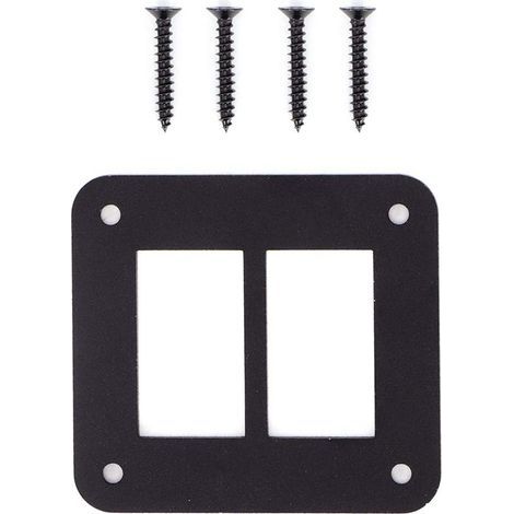 Soporte de panel para interruptor basculante de aluminio negro de 2 vías. (1/5)