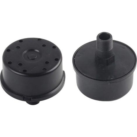 2 x 15mm Male Threaded Plastic Air Filter - Black (1/5)