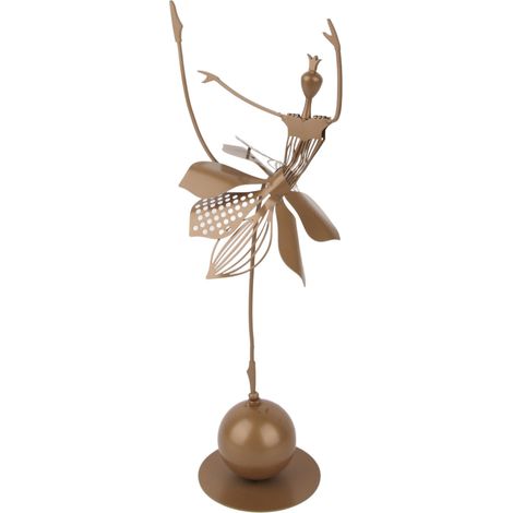 Figurine de Danseuse Ballerine en Métal Doré avec Base Stable, Sculpture Élégante pour Décoration de Bureau ou Fête Familiale, Design Papillon sur Jupe (1/5)