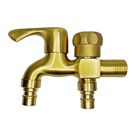 Doppelhahn 1/2" Messing Gartenhahn Outdoor Garten Anti-Frost Wasserhahn Doppelauslass Wasserhahn Waschmaschinenhahn Doppelkugel Durchflusshahn Für Garten, Waschmaschine—