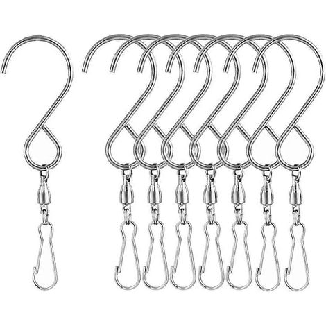 Lot de 8 crochets rotatifs, résistants au vent, pour suspendre carillons éoliens et paniers de fleurs. (1/5)