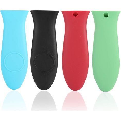 Manchon Isolant Pour Poignée De Casserole - Manchon En Silicone Antichaleur Pour Poêles En Fonte Et Plaques À Griller - Rouge Noir Bleu Vert - 1 Pièce