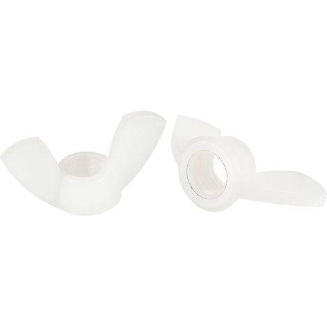 M8 Écrou Papillon Écrous à Oreilles Nylon Main Torsion Serrage Attaches Blanc 50pcs (1/5)
