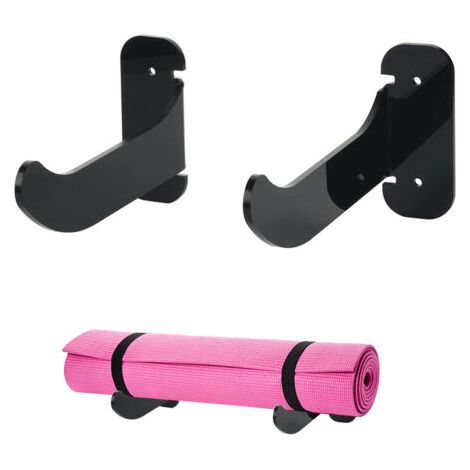 Ensemble de fixation murale pour tapis de yoga et tapis de gym (lot de 2) - Rangement pratique, facile à installer, convient aux tapis de yoga, rouleaux en mousse, planches de surf et autres articles. (1/5)