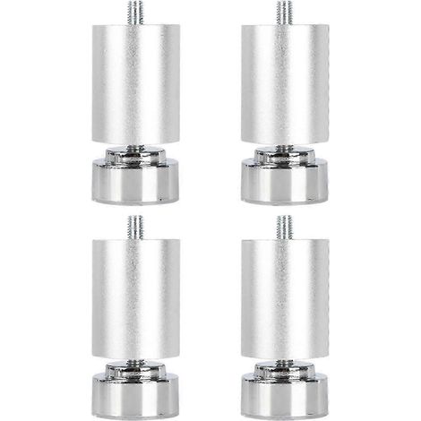 Pieds métalliques robustes réglables à filetage M10, adaptés aux canapés, lits, tables et armoires, lot de 4, argent, 8 cm. (1/5)