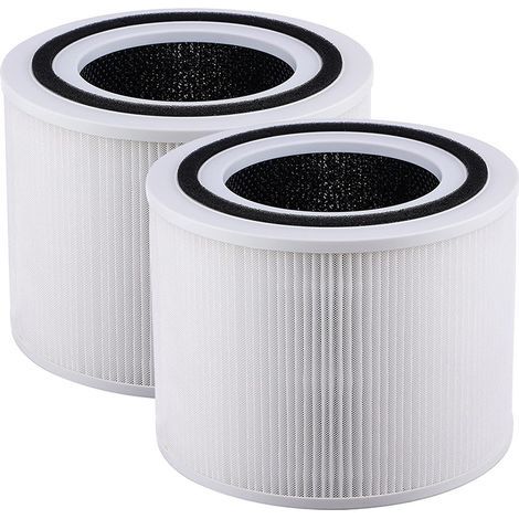 Lot de 2 filtres de rechange pour purificateur d'air Levoit Core 300 et Core 300S VortexAir, filtre HEPA H13 Core 300-RF Blanc (1/5)