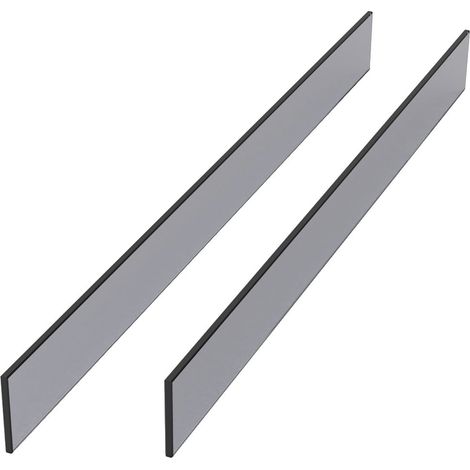 Kesseböhmer Seitenwand aus Glas für Conero 72H Schubladenauszug mit KB 610-670mm, Floatglas ESG grau - 2 Stück