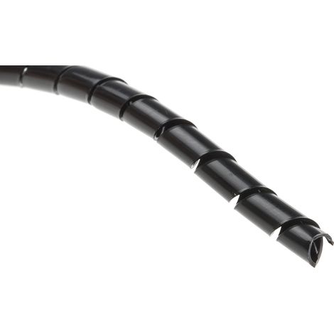 Gaine de câble spiralée RS PRO, Ø 4mm  4.5mm, en Nylon Noir